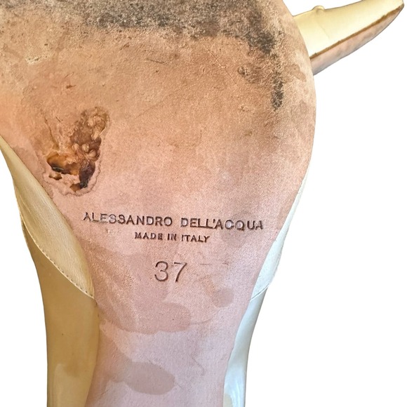 Allesandro Dell'ACQUA Cream Classic Quilted Look 4.5" Heel sz 37=6/6.5 - Picture 11 of 16